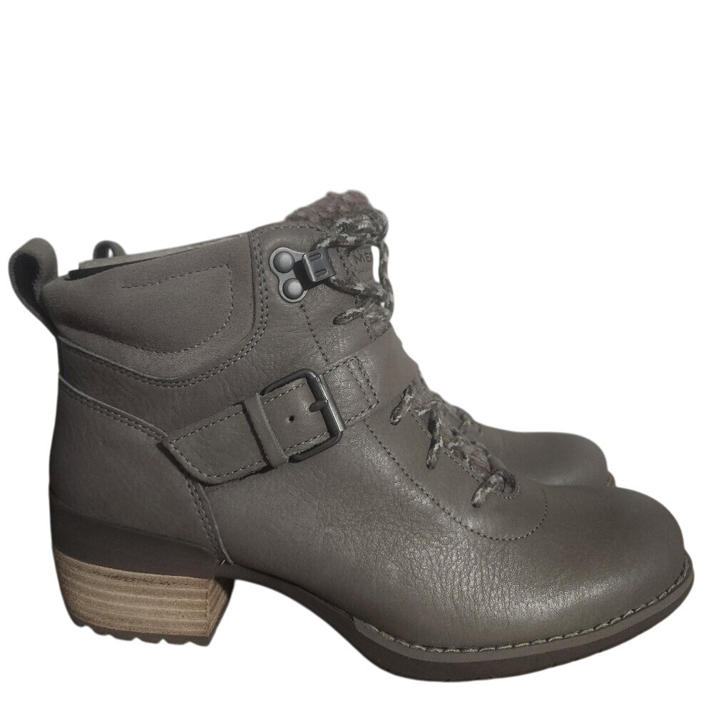 Merrell Ankle Shiloh II Boots Womens Gray Leather Lace Up Buckle Accent Size‎ 7